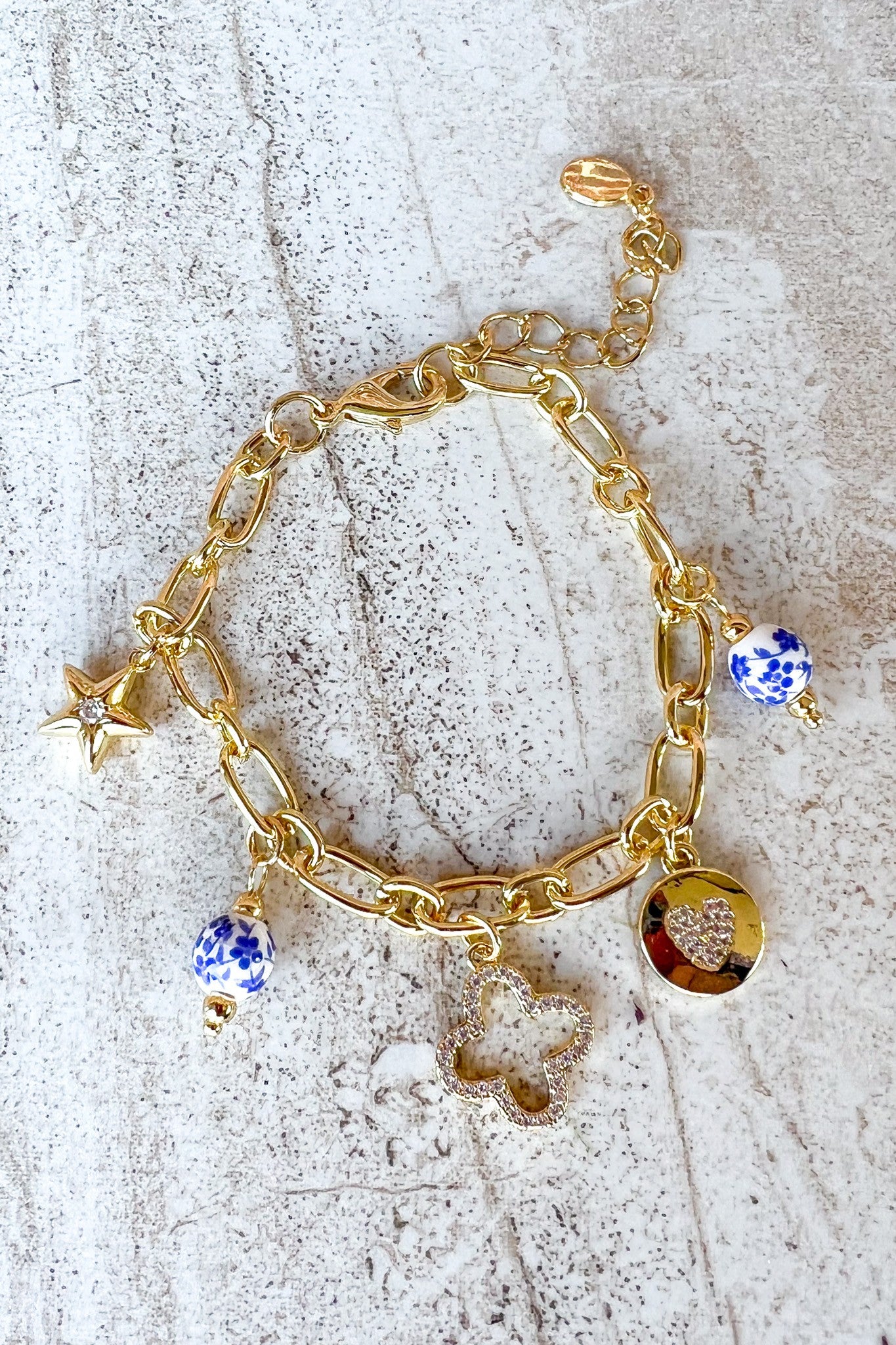 DYLAN Blue and White Charm Bracelet