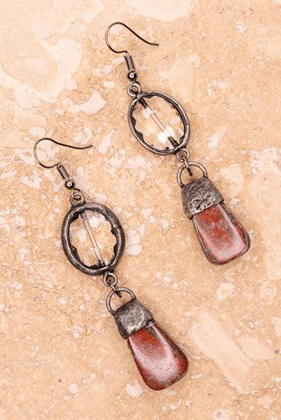 DYLAN Pica Earrings Bamboo Agate