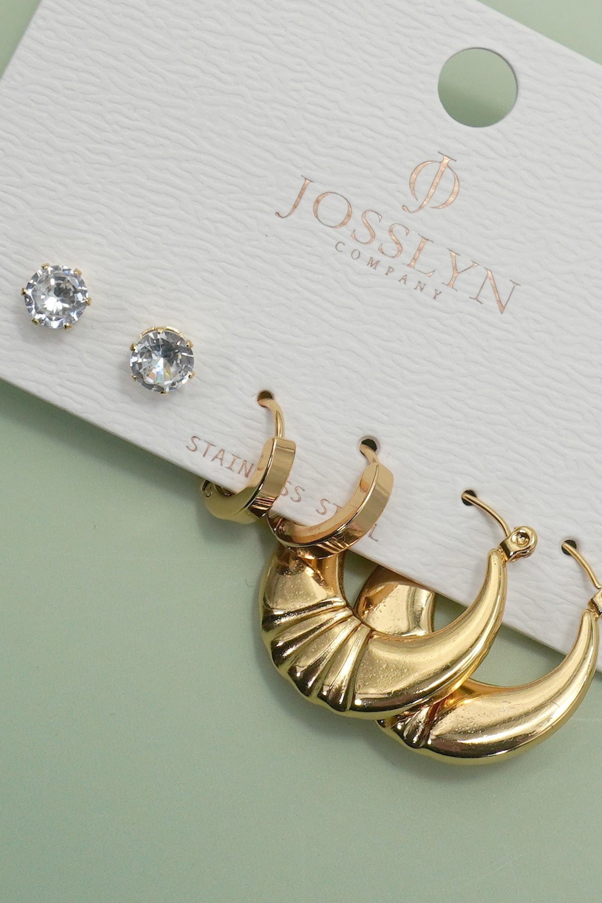 JOSSLYN 18k Stainless Steel Earring Set