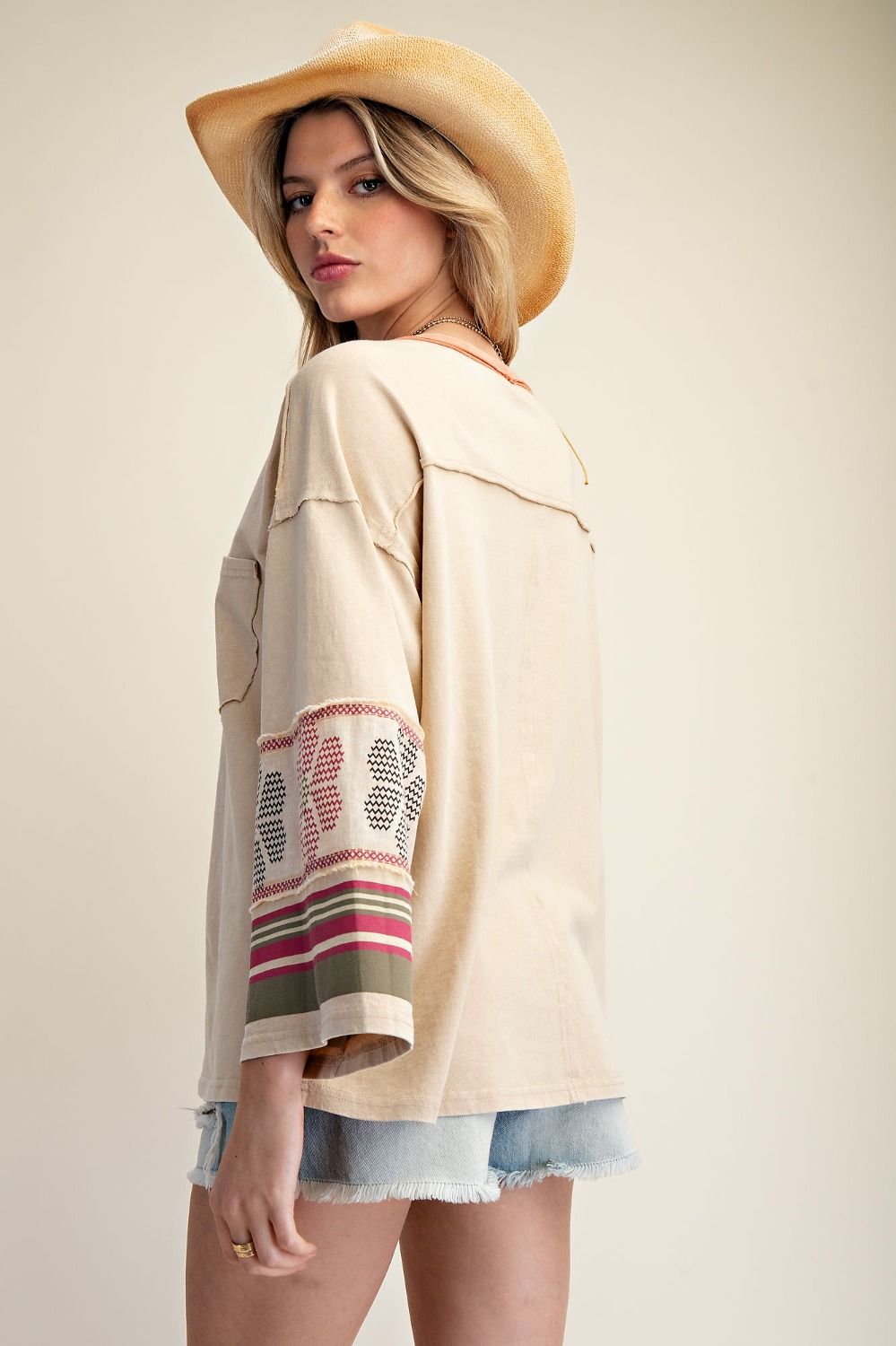 EASEL Mineral Washed Cotton Jersey Pullover
