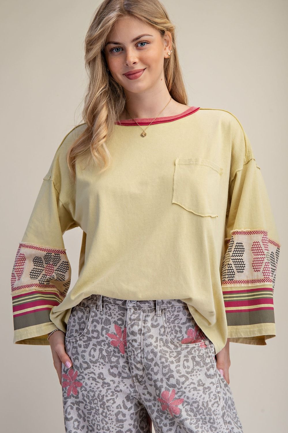 EASEL Mineral Washed Cotton Jersey Pullover