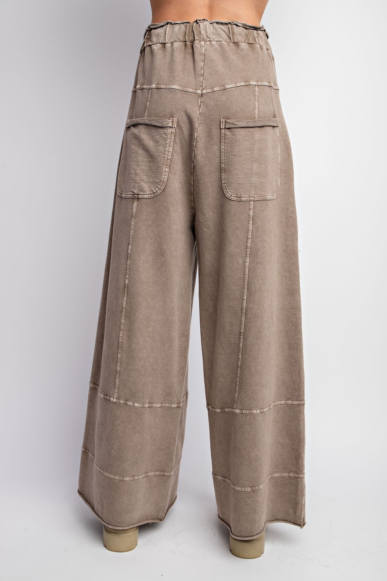 EASEL Plus Size Washed Terry Knit Cargo Pants