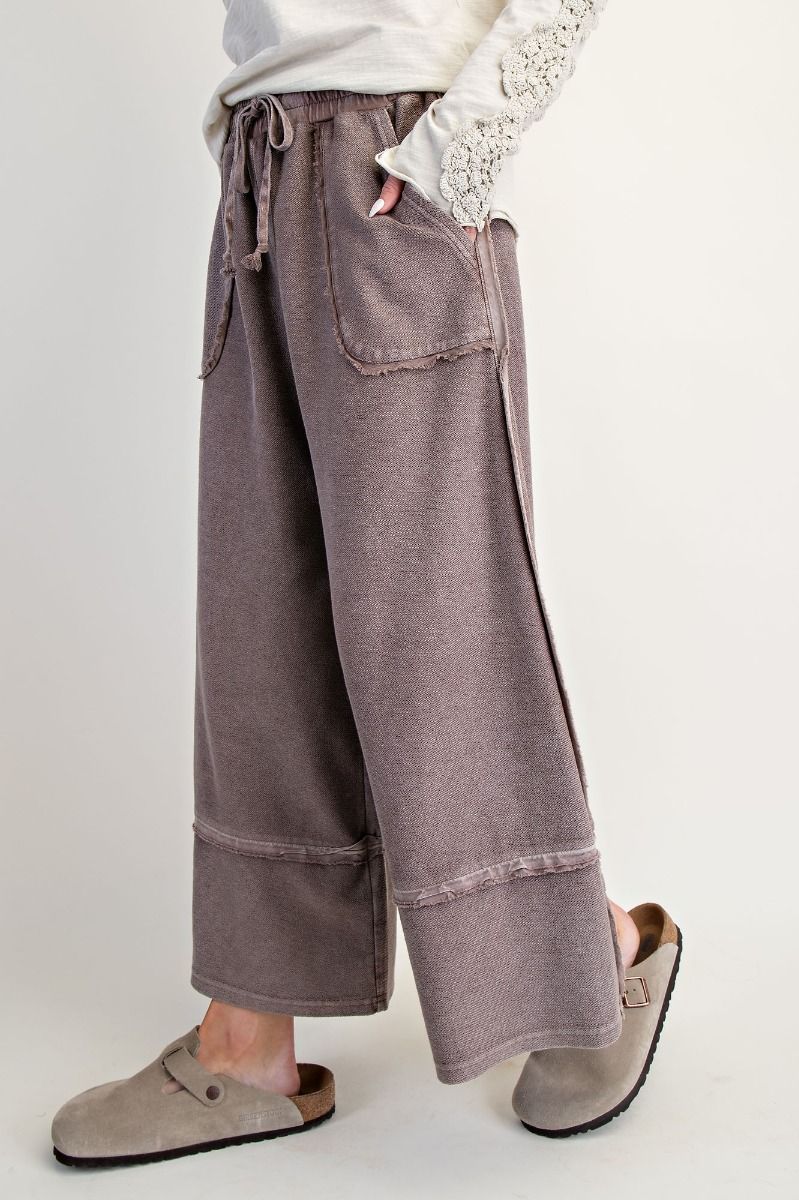 EASEL Terry Knit Palazzo Pants