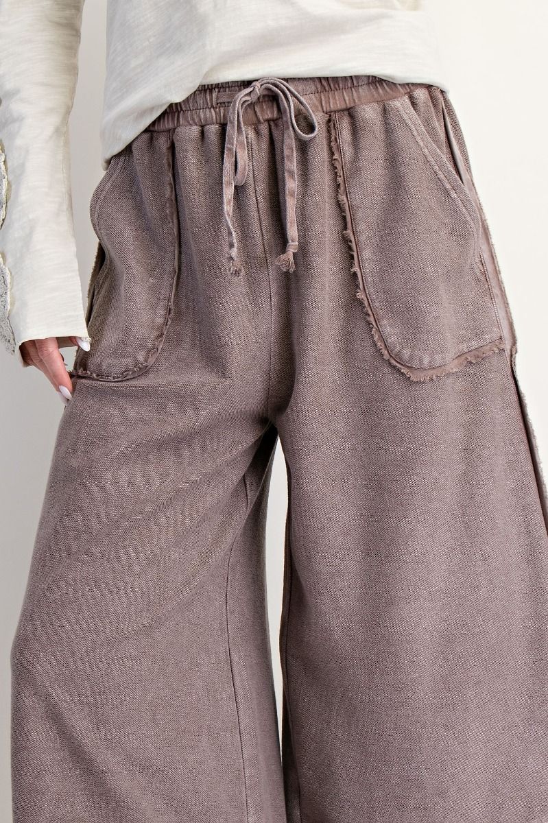 EASEL Terry Knit Palazzo Pants