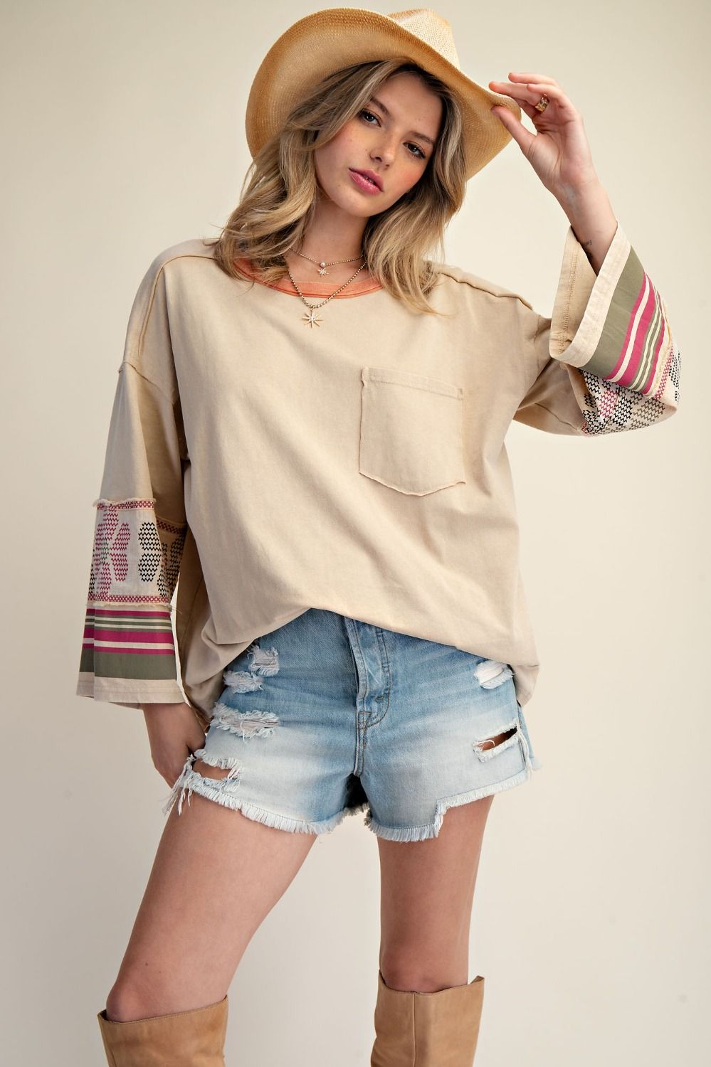 EASEL Mineral Washed Cotton Jersey Pullover