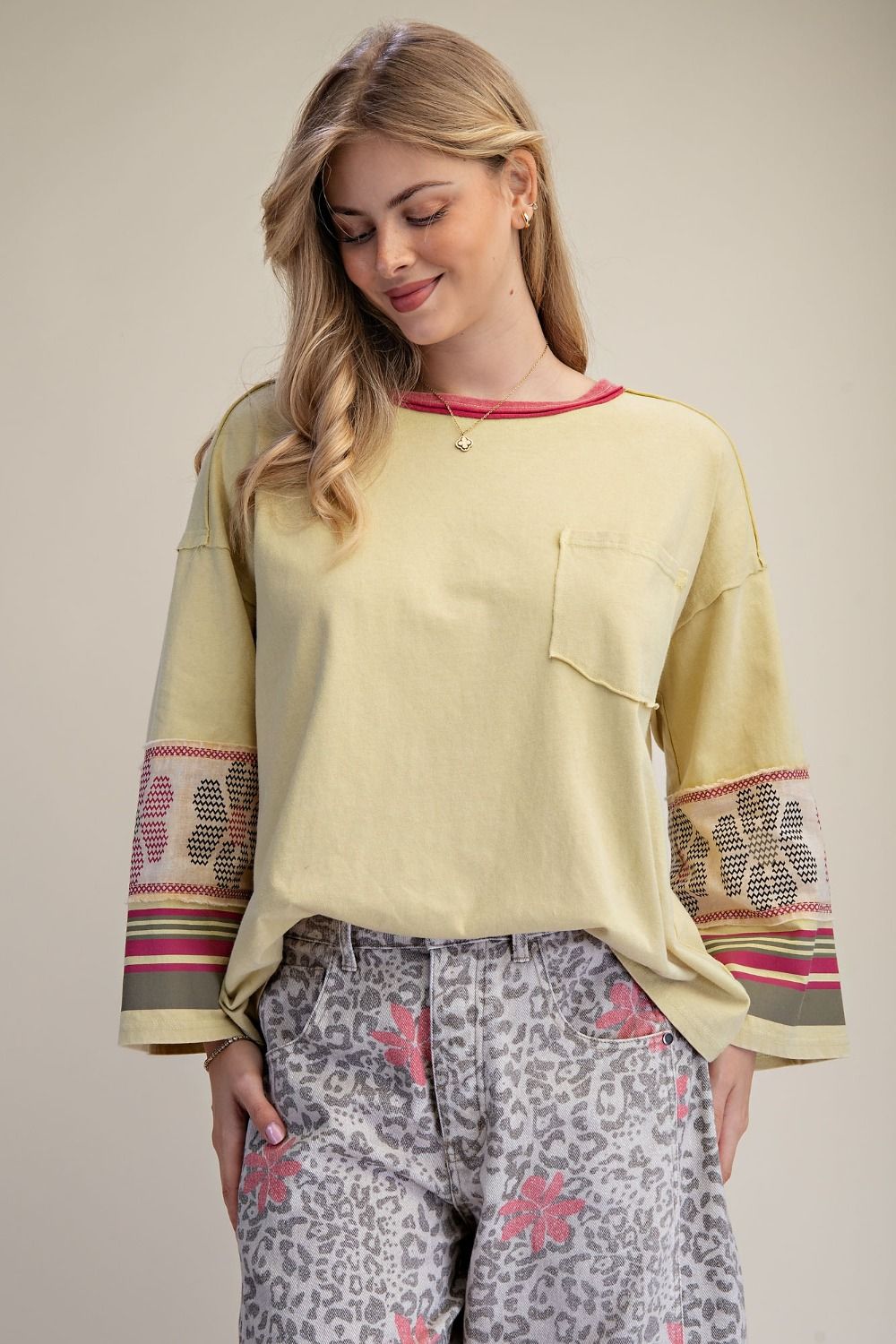 EASEL Mineral Washed Cotton Jersey Pullover