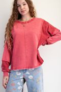 EASEL Plus Thermal Mix Washed Terry Pullover