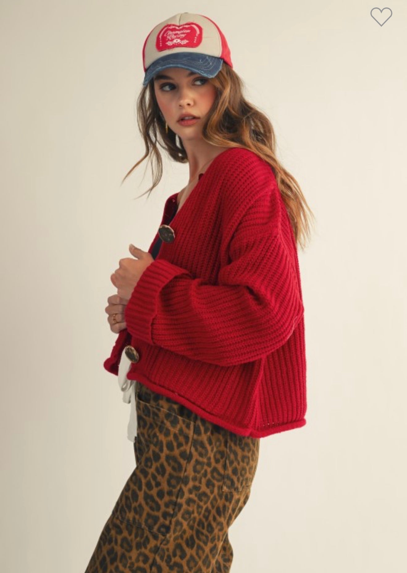 LOVLOV Vintage Gold Button Front Pocket Cardigan