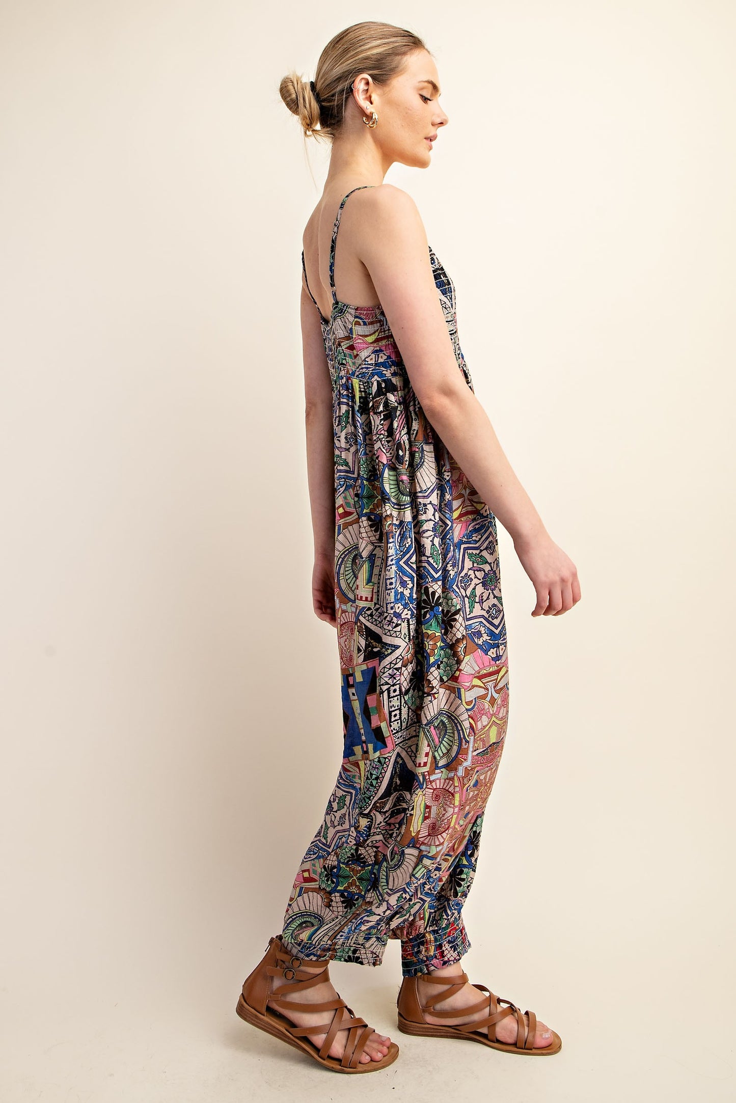 GIGIO Printed Wide Leg Jumpsuit