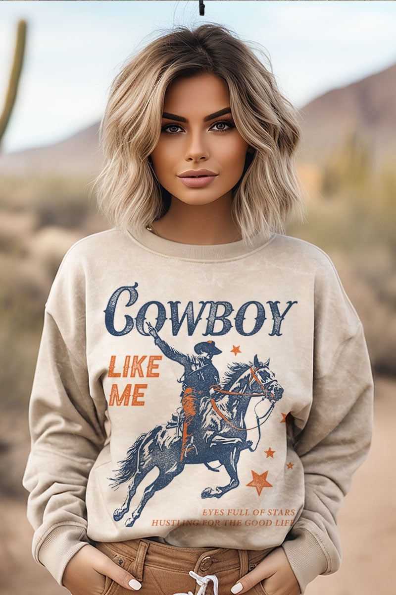 HRT&LUV Cowboy Like Me Mineral Sweatshirt