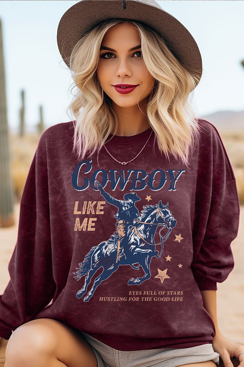 HRT&LUV Cowboy Like Me Mineral Sweatshirt