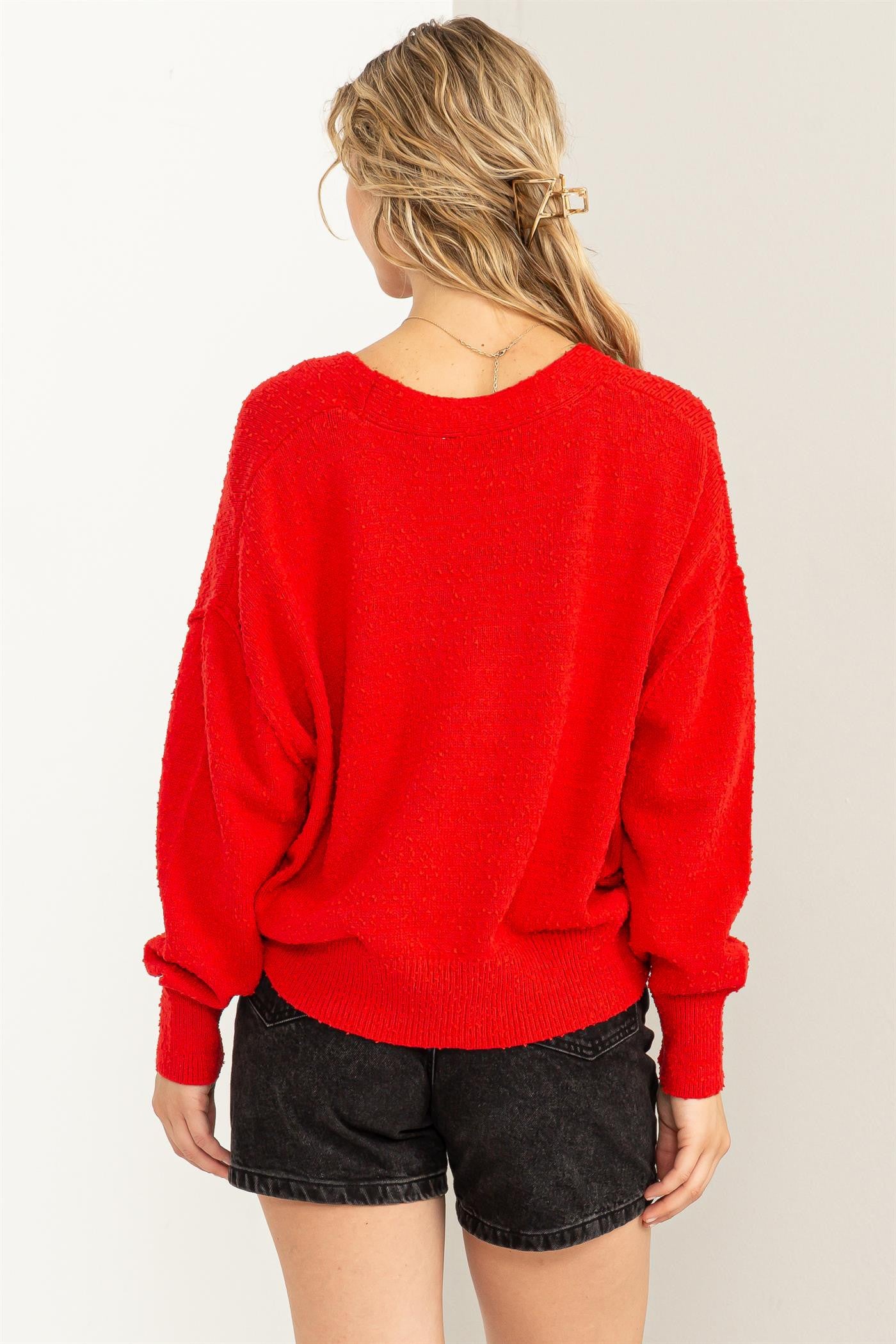 HYFVE Cozy To Love Cardigan Sweater in Black or Red