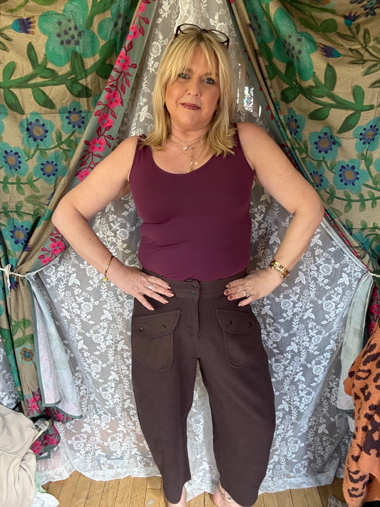 BIBI Vintage Mocha Washed Terry Pants
