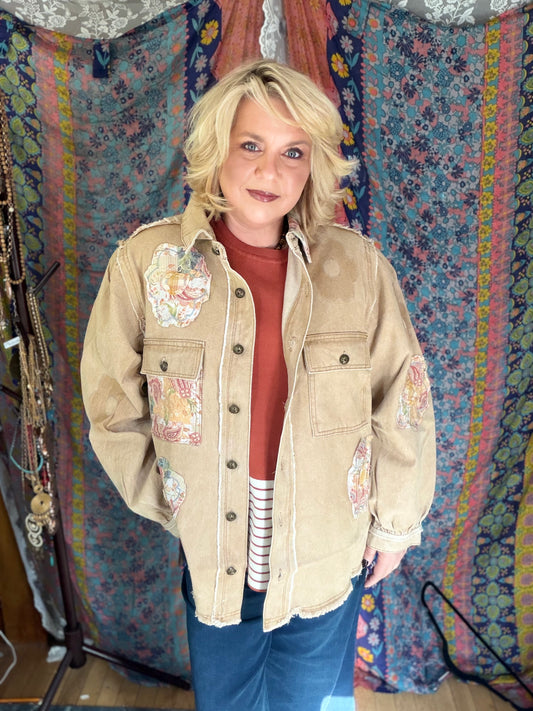 POL Sand Denim Jacket