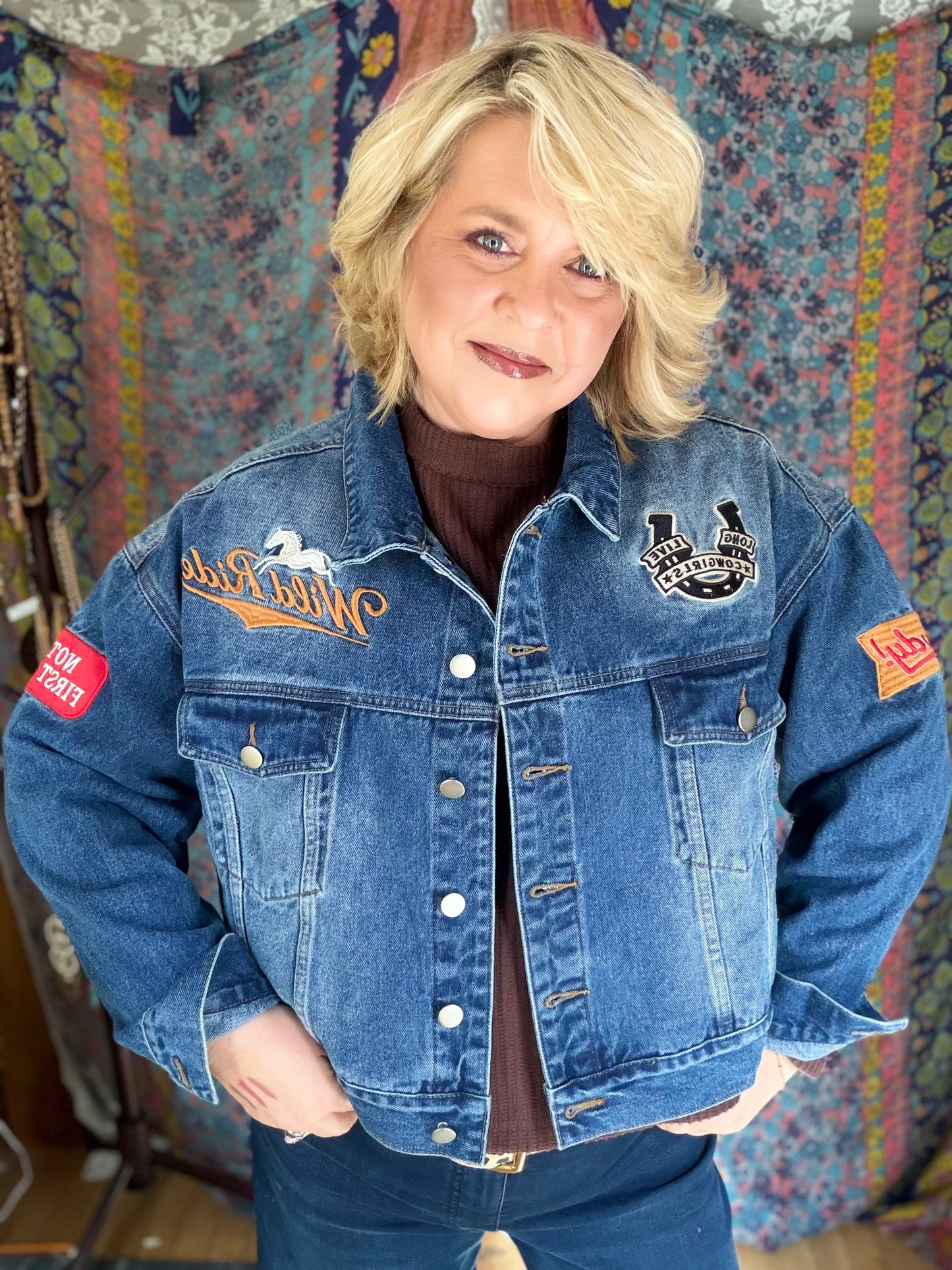 DAVI&DANI Wild Ride Patch Denim Jacket