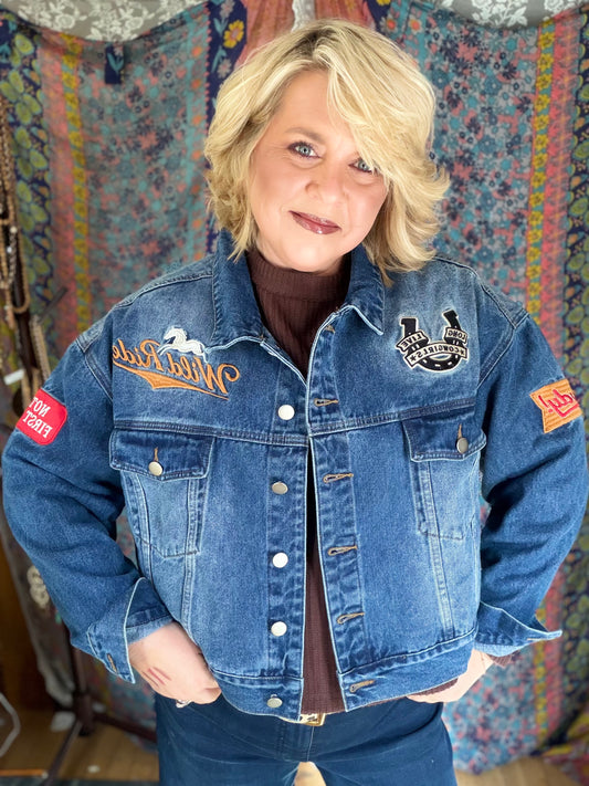 DAVI&DANI Wild Ride Patch Denim Jacket