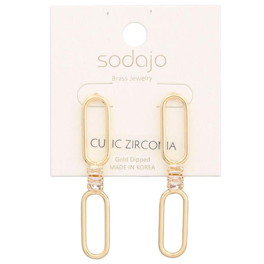 JOBERRY Sodajo Oval Link Gold Dipped Earrings