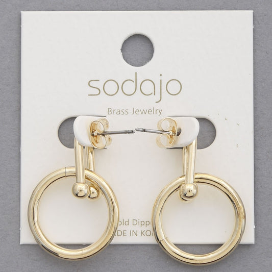 JOBERRY Sodajo U Shape Metal Ring Gold Dipped Earrings