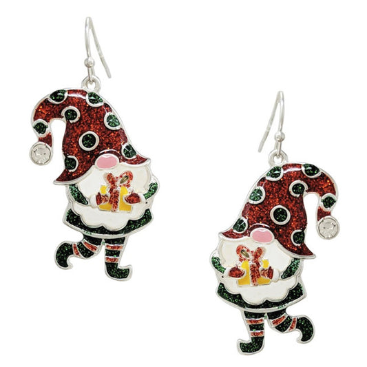 JOBERRY Christmas Gift Gnome Glitter Earrings