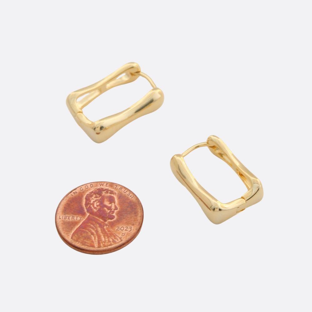 JOBERRY Sodajo Rectangle Shape Gold Filled Earrings