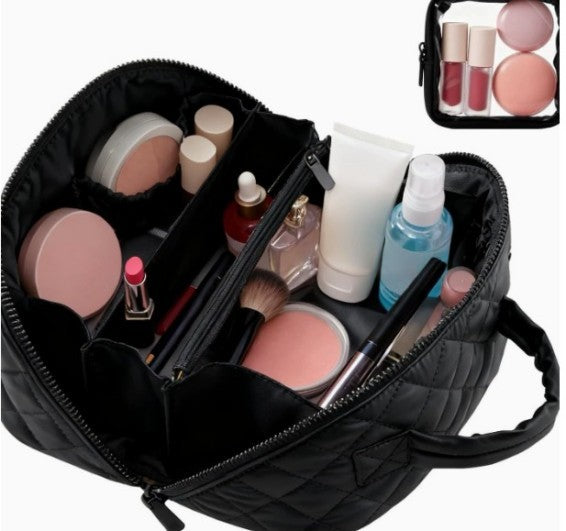 JOSSLYN Open Flat Cosmetic Makeup Bag 2 PC SET