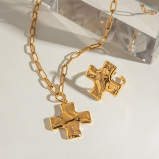 JOSSLYN 18k Stainless Steel Tarnish Free Cross Necklace