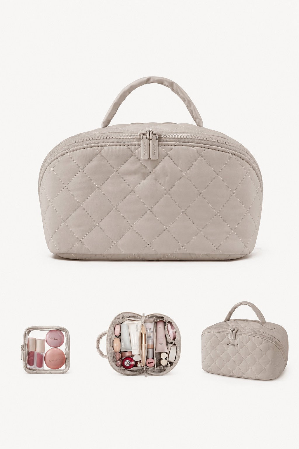 JOSSLYN Open Flat Cosmetic Makeup Bag 2 PC SET