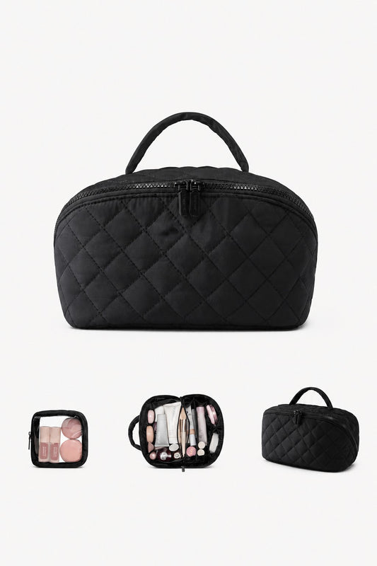 JOSSLYN Open Flat Cosmetic Makeup Bag 2 PC SET