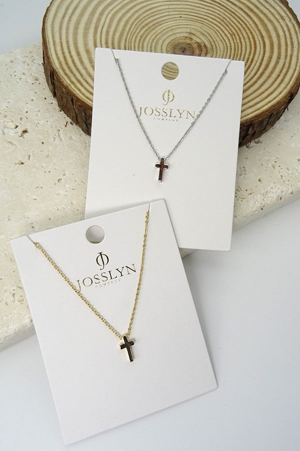 JOSSLYN Classic Mini Cross Necklace