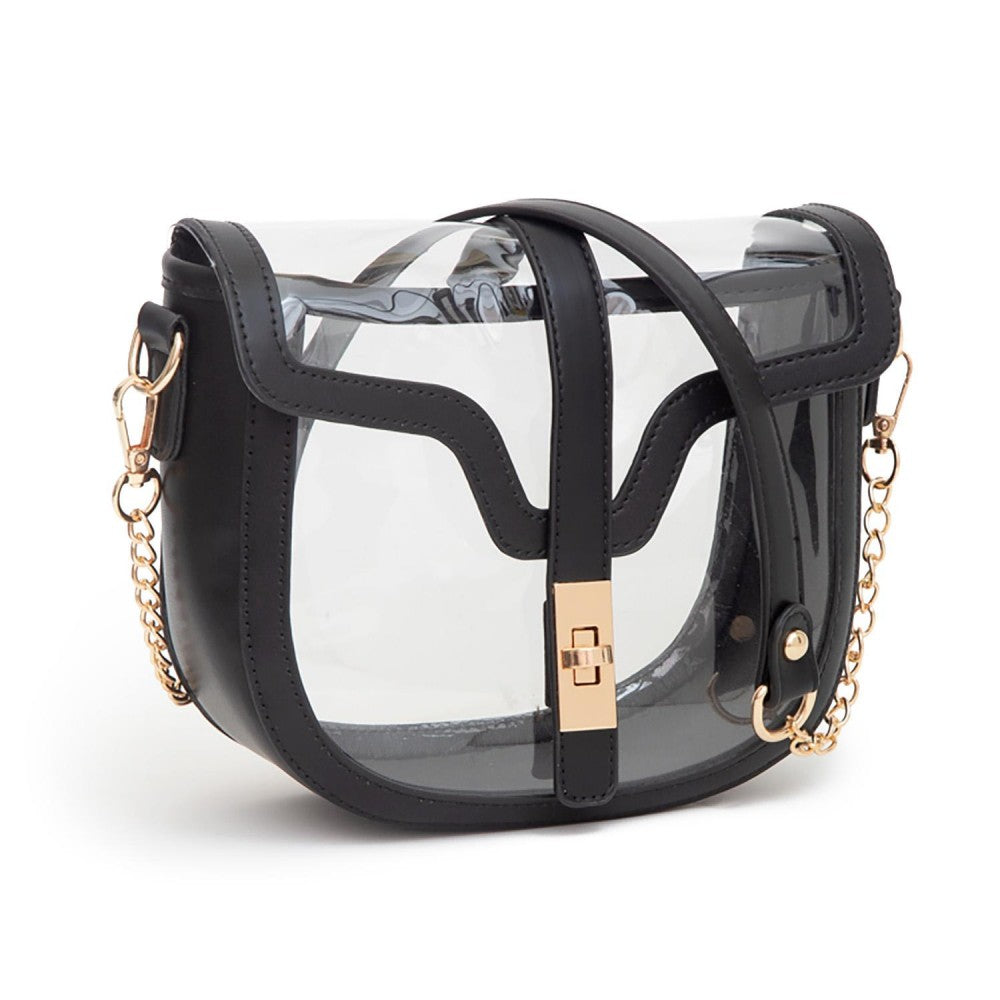 JUDSON Clear Tote Bag W/ Vegan Leather