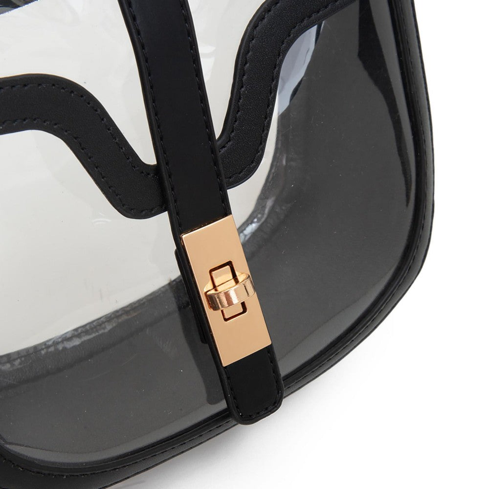 JUDSON Clear Tote Bag W/ Vegan Leather