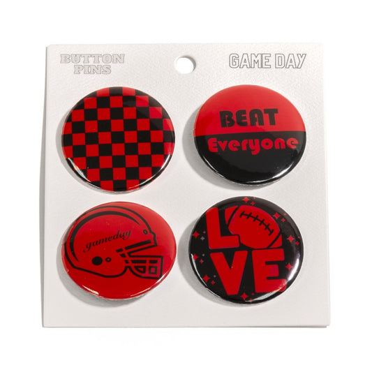 JUDSON Set of Four Game Day Football Buttons