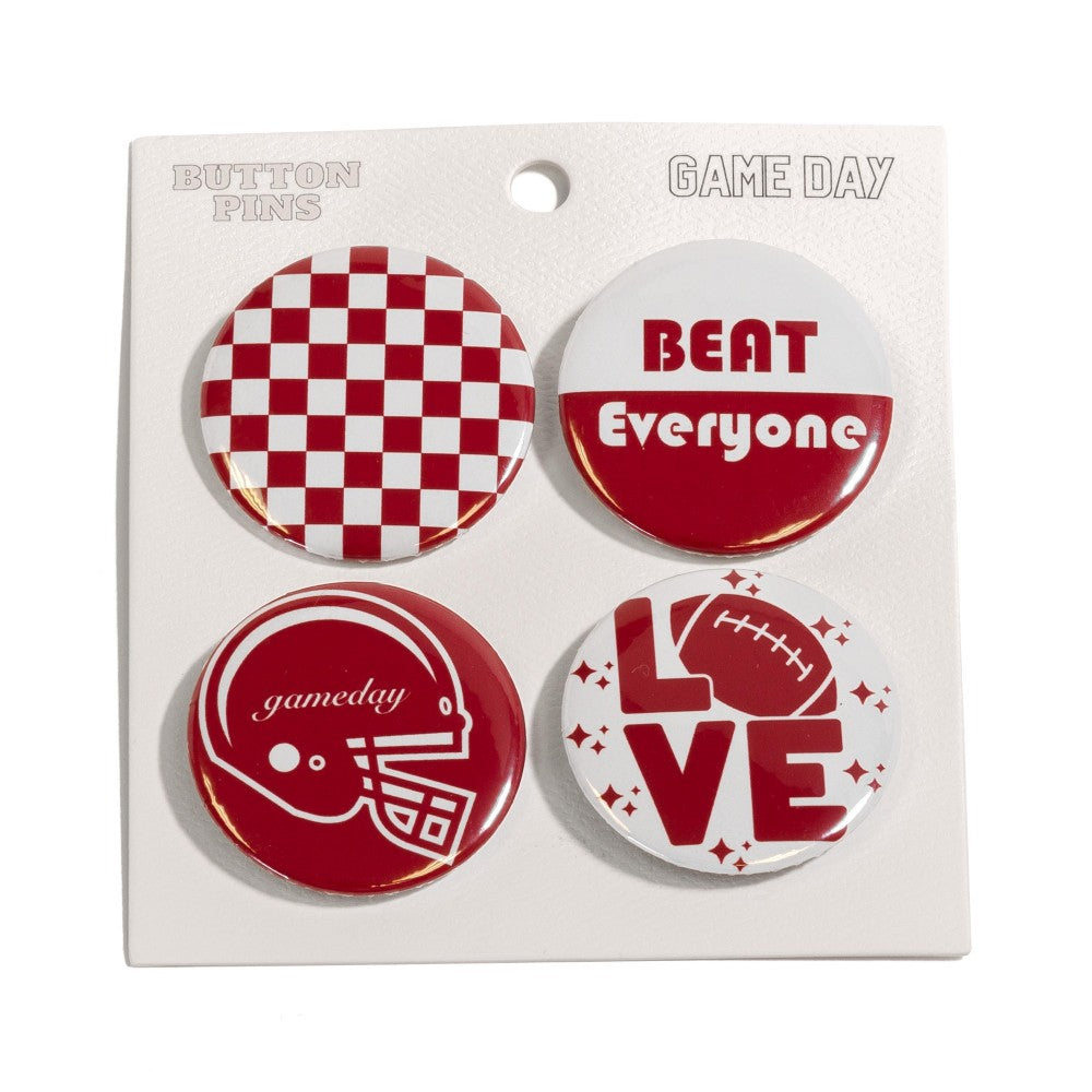 JUDSON Set of Four Game Day Football Buttons