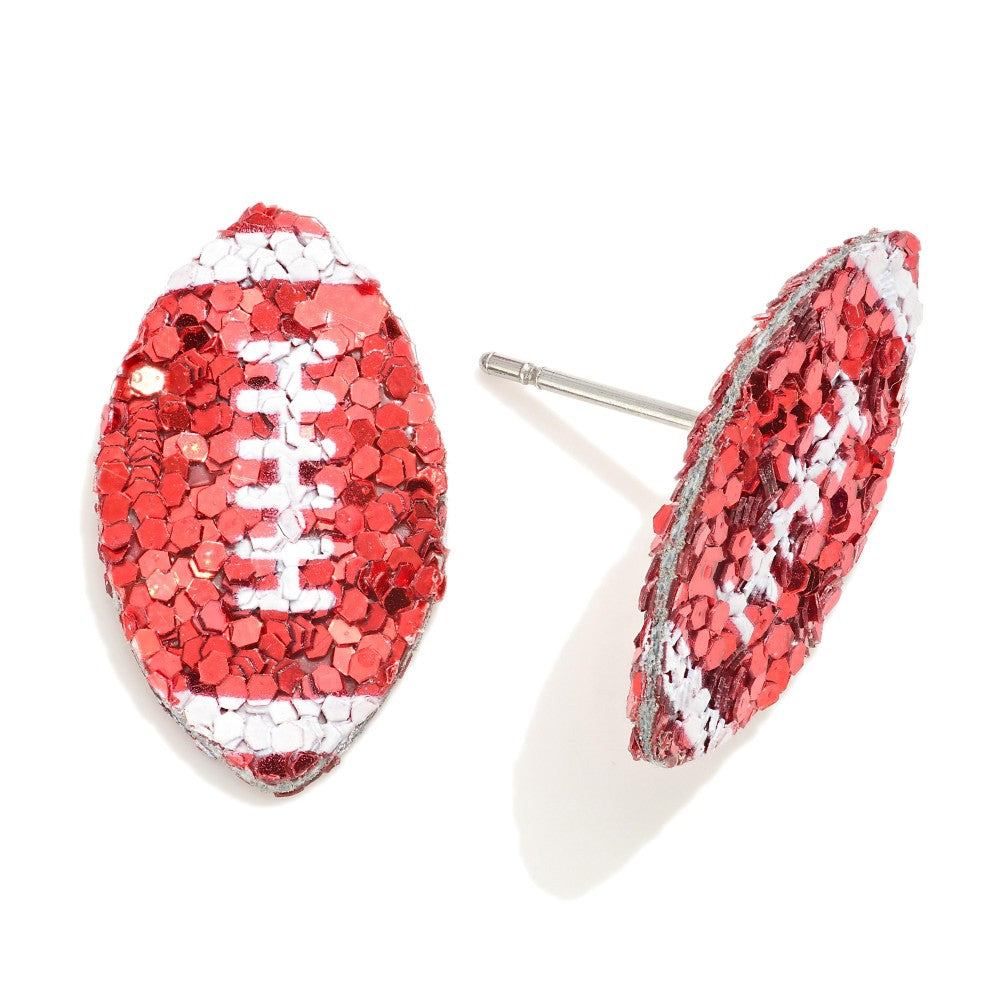 JUDSON Glitter Stud Football Earrings