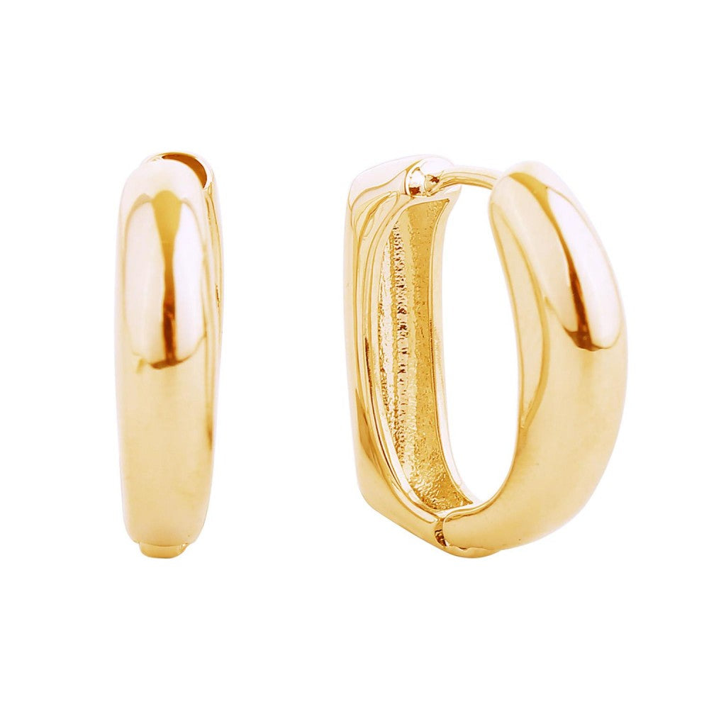 JUDSON Gold Dipped Hinged D Hoop Earrings