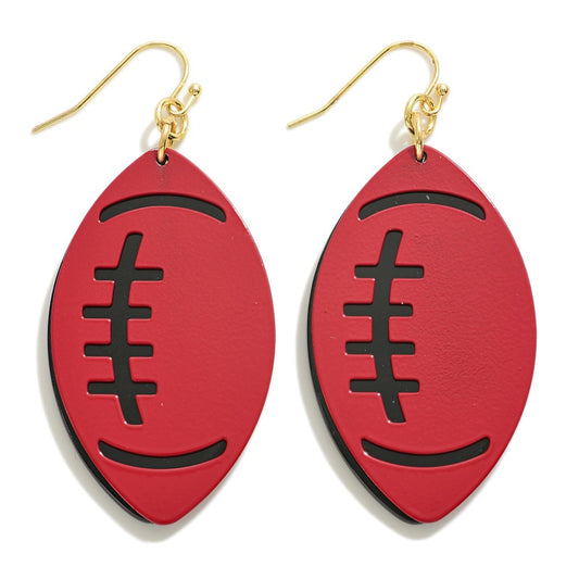 JUDSON  Layered Metal Football Drop Earrings