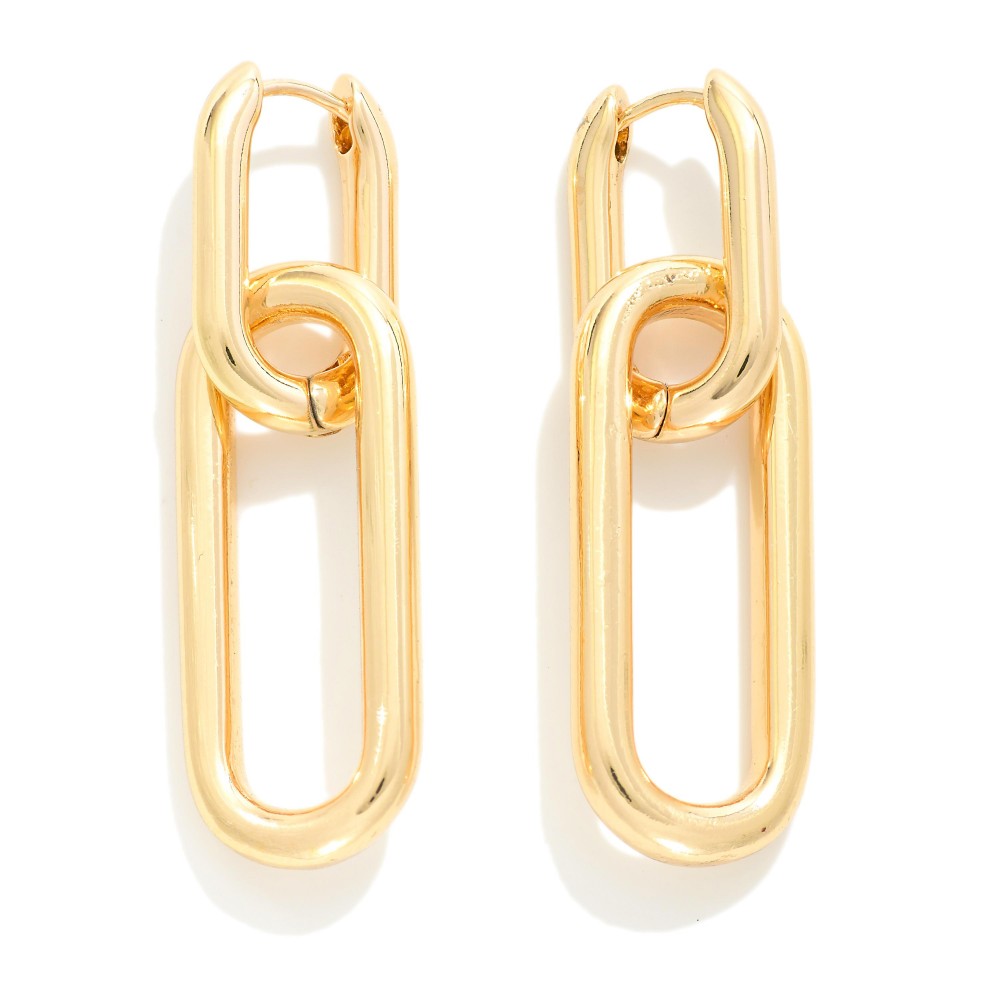 Judson Linked Metal Oval Hinged Earrings