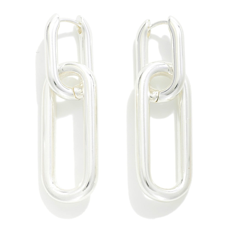 Judson Linked Metal Oval Hinged Earrings