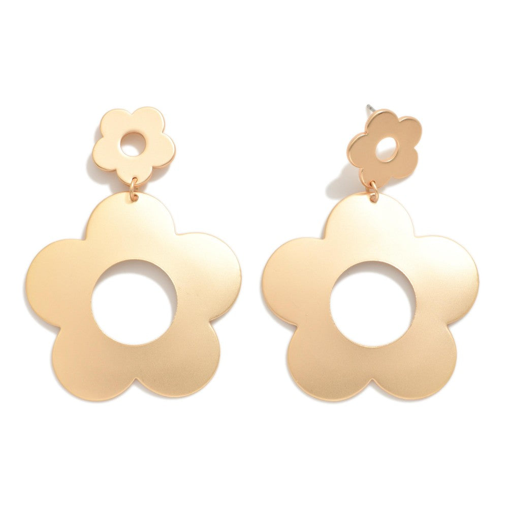 Judson Metal Flower Drop Earrings