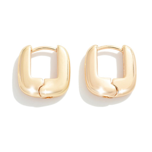 JUDSON Gold Metal Hinged Huggie Earrings