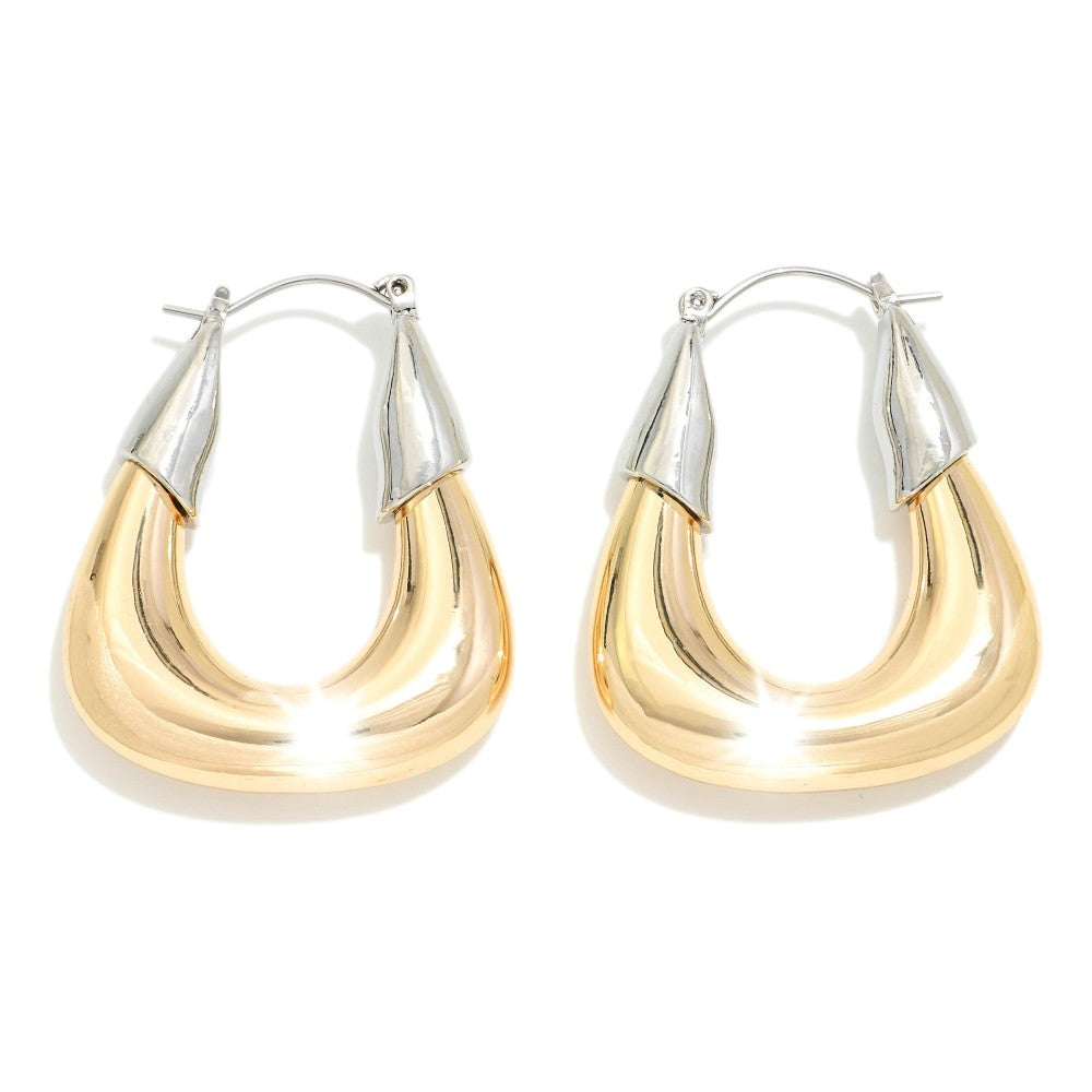 JUDSON Mixed Metal U-Shaped Earrings