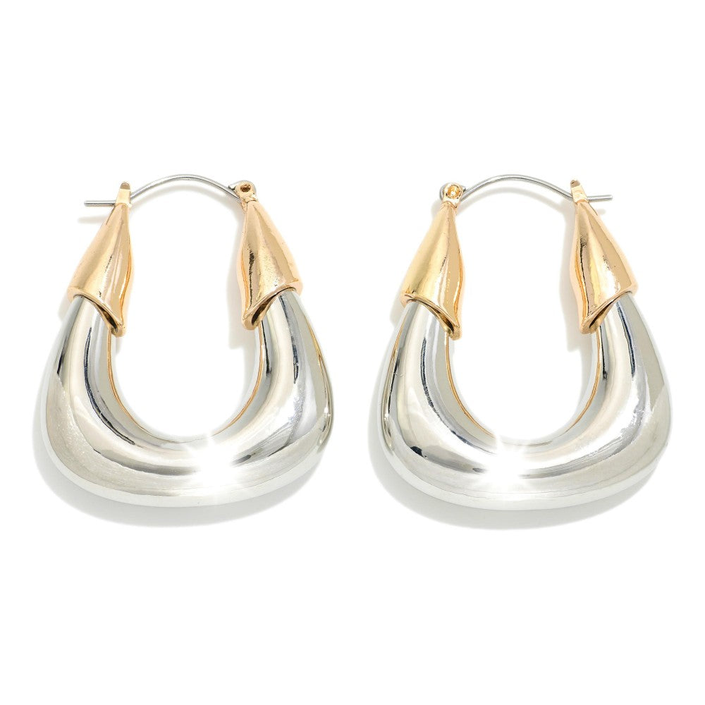 JUDSON Mixed Metal U-Shaped Earrings