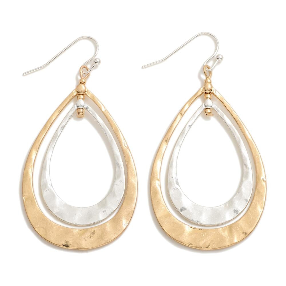 JUDSON Mixed Metal Tear Drop Earrings