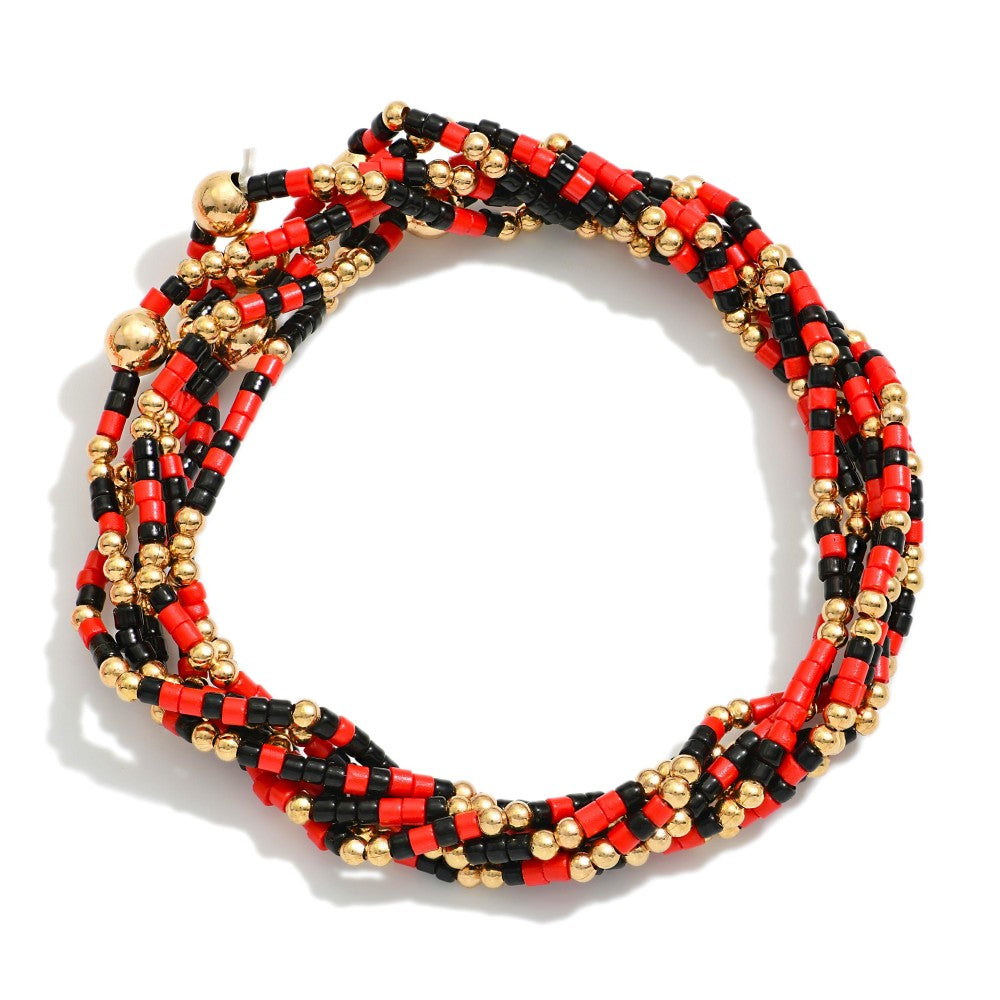 JUDSON Set of Six Gameday Beaded Stretch Bracelets