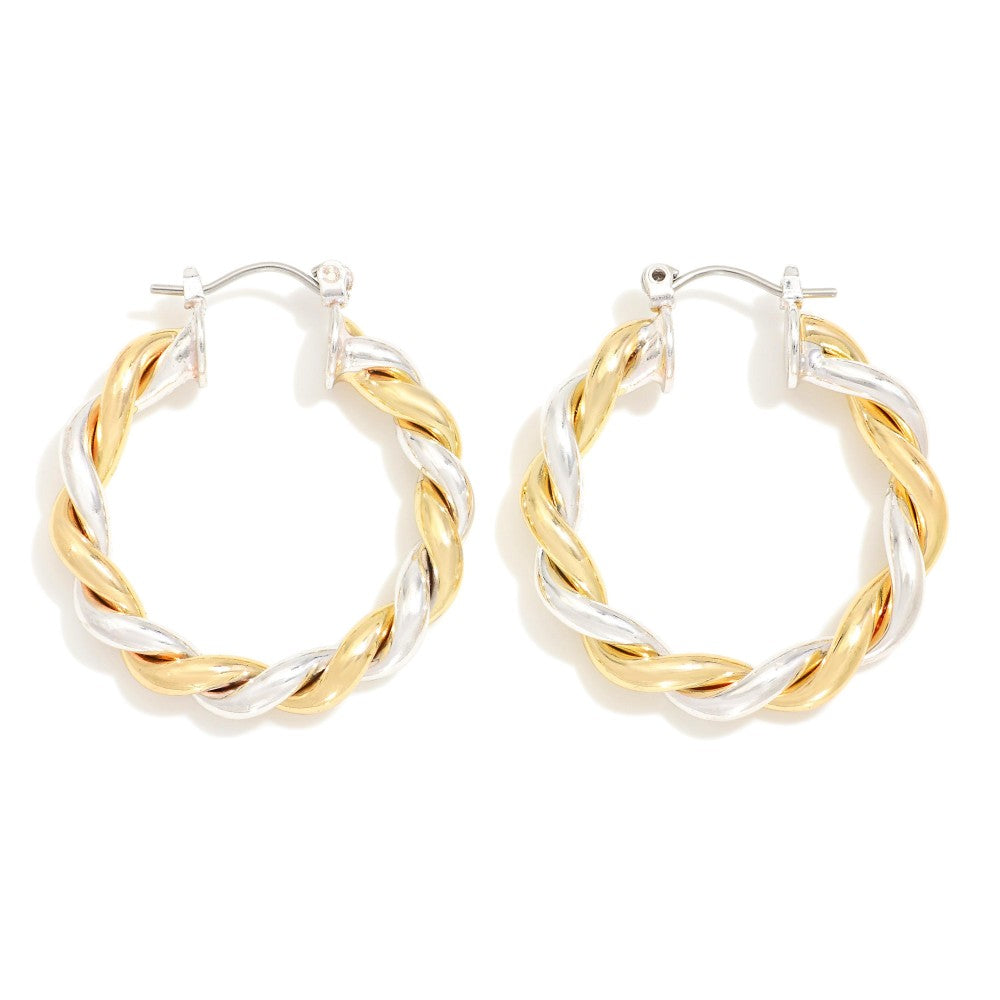 JUDSON Twisted Metal Hoop Earrings