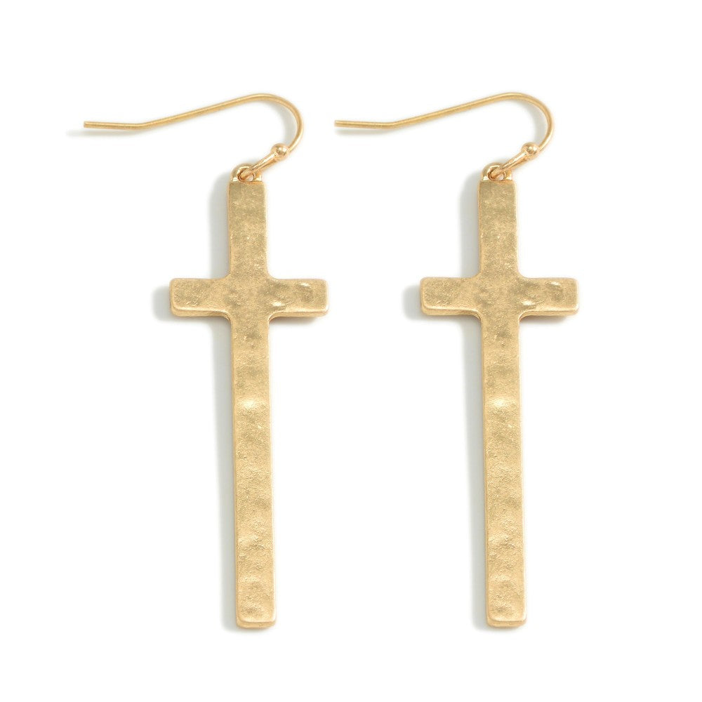 JUDSON Metal Tone Cross Earrings