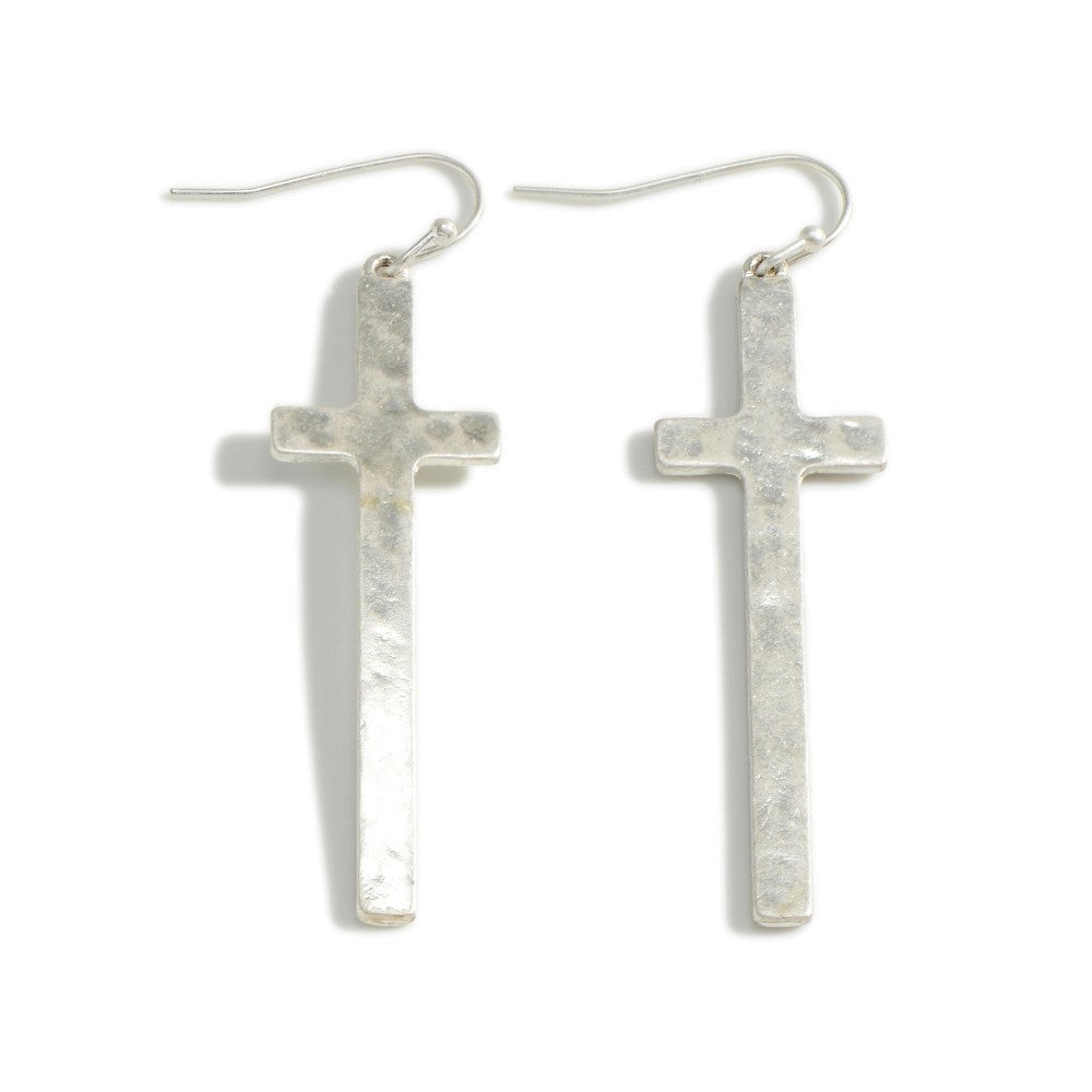 JUDSON Metal Tone Cross Earrings