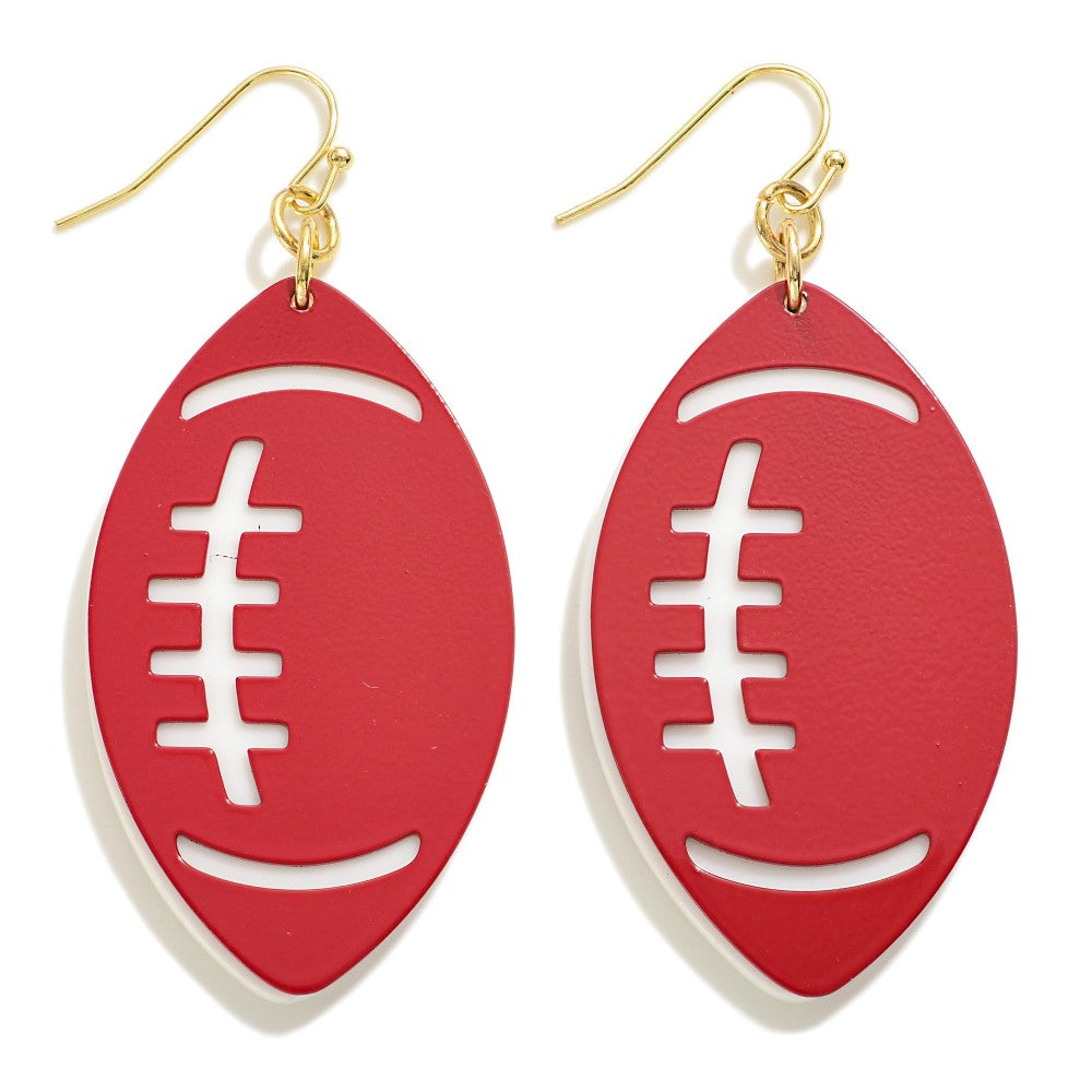 JUDSON  Layered Metal Football Drop Earrings
