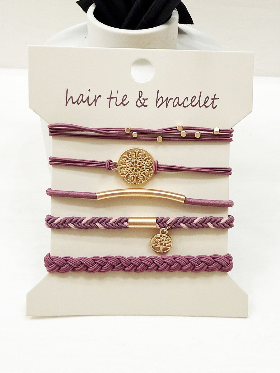 LOVE Boho Hair Tie Bracelets 5 PC