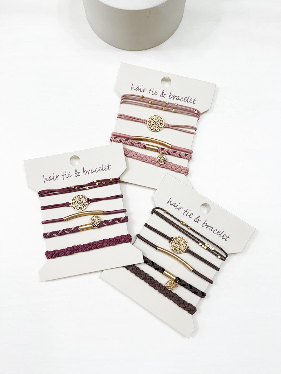 LOVE Boho Hair Tie Bracelets 5 PC